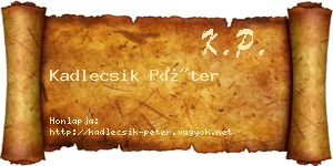 Kadlecsik Péter névjegykártya