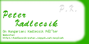 peter kadlecsik business card